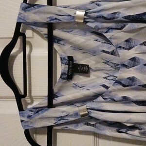 WHBM NWOT Tank Top XL Gray Navy And White